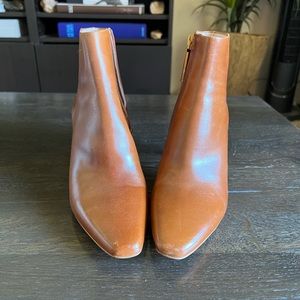 Louise et CIE, Lenah Square Toe Bootie in Cognac.